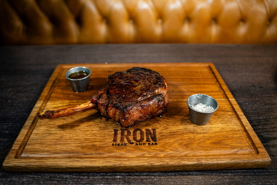 Succulent Tomahawk steak at Iron Steak & Bar